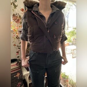 Gap puffer hoodie vest